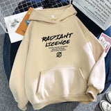 Slogan Graphic Hoodie Blue Printed Coat