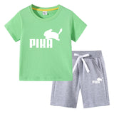 Children Pokemon Pikachu Tshirts & Shorts Cotton Short Sleeve Shorts Two Pieces Neutral