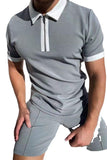 Polo Shirts Spring/Summer Polo Shirt Color Matching Men's T-shirt Top
