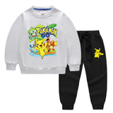 Children Pokemon Pikachu Hoodie & Pant Set Two-Piece Baby Cotton Sweater Set