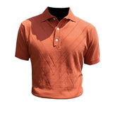 Men Short Sleeve T-Shirt Thin Knitted Polo Shirt