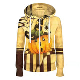 Halloween Costumes Witch Pumpkin Pumpkin Hooded Drawstring Women's Sweater