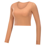 Anti Sweat Dressing Yoga Clothes Round Neck Long Sleeve
