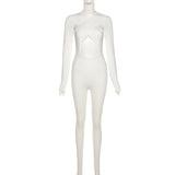 Fall Women's Clothing Sexy Cutout High Waist Tight Long Sleeve Sports Casual Fitness Jumpsuit