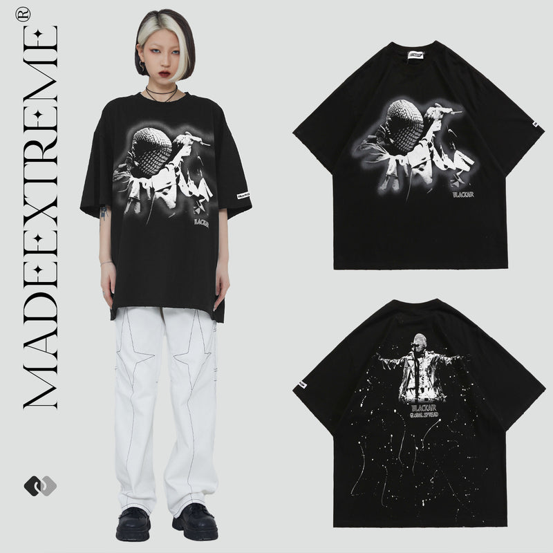 Blackair T Shirt Vintage Black, Short Sleeve Kanye Printed T-shirt