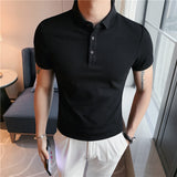 Men Polo Shirts Short Sleeve Lapel T-shirt