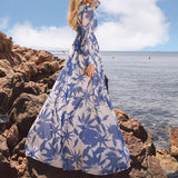 Women Bohemian Dress Women's Clothing Summer Long-Sleeve Printed Skirt