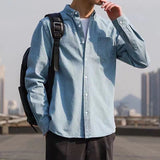 Denim Shirts Men's Long Sleeve Loose Casual Spring and Autumn Coat