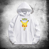 Men and Women Pokemon Pikachu Hoodie Loose Shoulder Long Sleeve Top Clothes