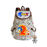 Sonic Backpack Hedgehog Sonic Backpack Cute Pattern Drawstring Backpack