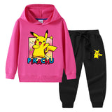 Children Pokemon Pikachu Hoodie & Pant Set Sweater Set Two-Piece Cotton Trendy