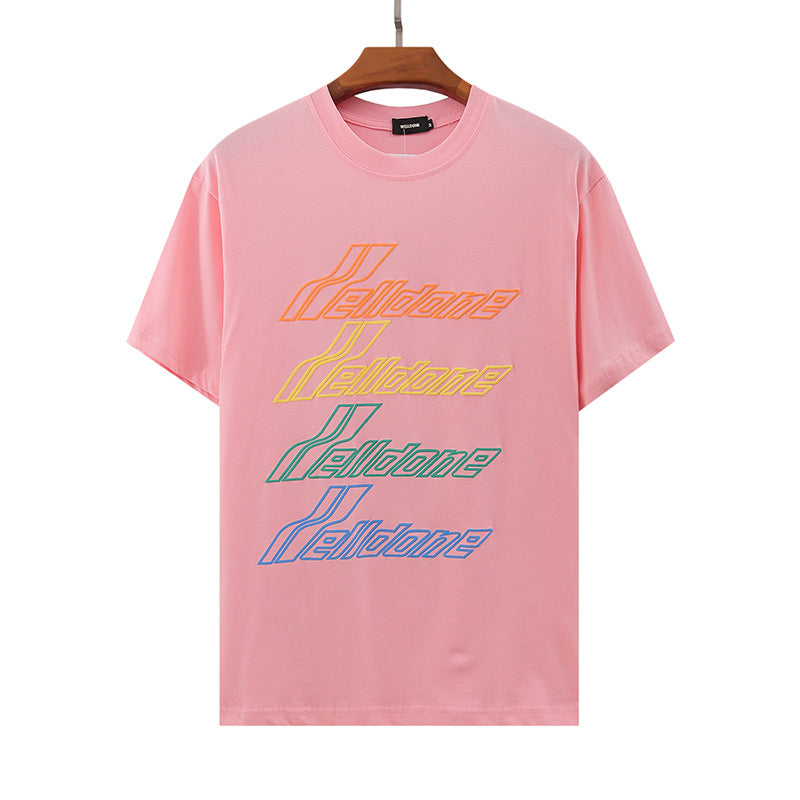 We11done T Shirt Summer Letter Loose Casual Men's and Women's round Neck Short Sleeve