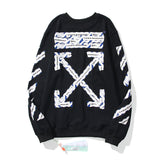 Off White Sweatshirts Long Sleeve round Neck Neck Sweater for Men and Women