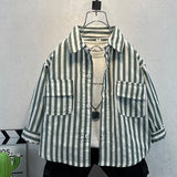 Toddler Boys Sweater Boys' Striped Shirt Spring and Autumn