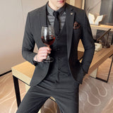 Seersucker Suit Three-Piece Suit for Men