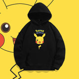 Men and Women Pokemon Pikachu Hoodie Loose Shoulder Long Sleeve Top Clothes