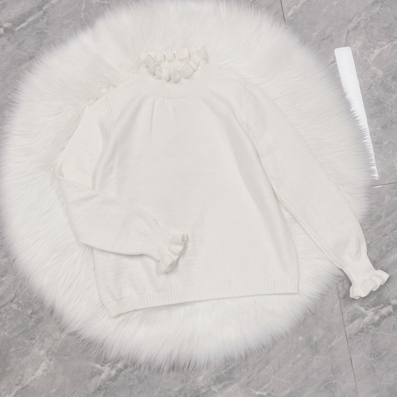 Gothic Lolita Harajuku Style Clothing Long Sleeve Pure Color All-Match Sweater