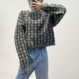 Preppy Aesthetic Outfits Checkerboard Plaid Rhombus Sweater