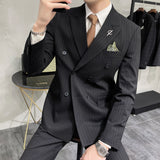 Seersucker Suit Striped Two-Piece Suit Dress