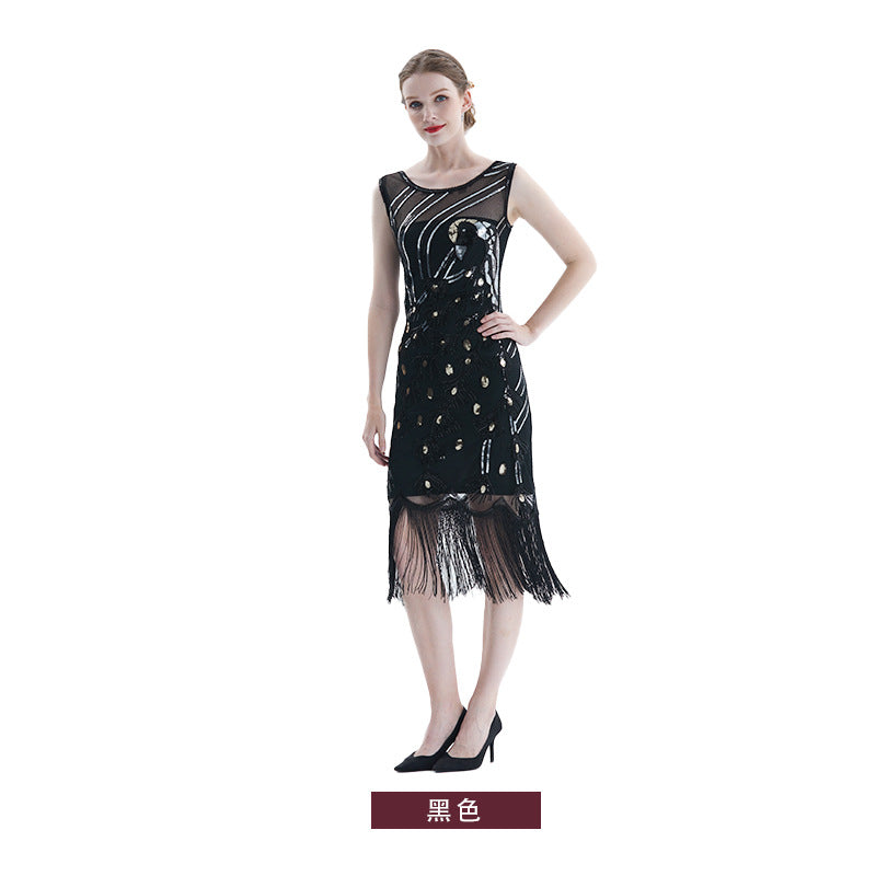 The Great Gatsby Prom Dresses round Neck Sleeveless Peacock Dress