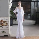 Sequin Evening Dress Slim-Fit Fishtail Skirt
