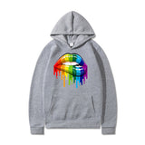 Drippy Hoodies Lip Printings Loose Sweater