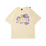 Men's T Shirt Summer Casual Tops Cartoon Printed Short Sleeve T-shirt Men's round Neck Half Sleeve BF Harajuku Style Trendy Loose Pullover Half Sleeve