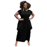 Women's Solid Color round Neck Irregular Hem Dress