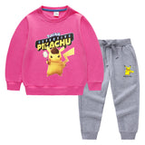 Children Pokemon Pikachu Hoodie & Pant Set Sweatshirt Set Pure Cotton Trendy