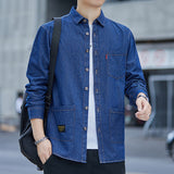 Denim Shirts Young Men's Long-Sleeved Denim Shirt