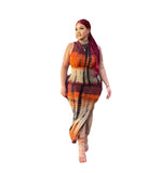 Women Plus Size Midi Dresses Summer Tight Sexy Tie-Dye Split Dress