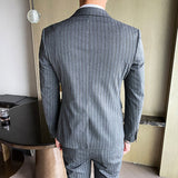 Seersucker Suit Suit Slim Three-Piece Suit