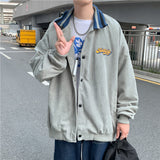 Corduroy Patch Jacket Corduroy Coat for Men Spring and Autumn Jacket