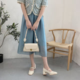 Nude Pumps Block Heel Mary Jane Leather Shoes
