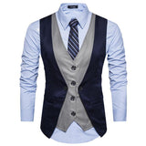 Tuxedo Vests Men Suit Vest Suit Vest Buckle Men's Stitching Gentleman Men's Clothing