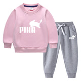 Children Pokemon Pikachu Hoodie & Pant Set Fleece Lined Padded Warm Keeping Winter Clothes Sweatershirt Suit