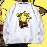 Men and Women Pokemon Pikachu Hoodie Pokémon Pikachu Crew Neck Pullover Sweatshirt