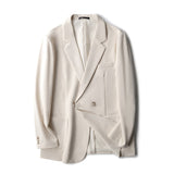 Double Brewed Seersucker Suit Men's Loose Solid Color Coat