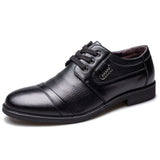 Indo Western Shoes Spring Men's Casual Leather Shoes Lace-up Litchi Leather Shoes