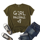 Boy Mama T Shirt Girl Mama Printed Short Sleeve round Neck T-shirt