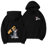 Tom and Jerry Hoodie Brushed Hoody Men's Hooded Autumn and Winter Loose Coat