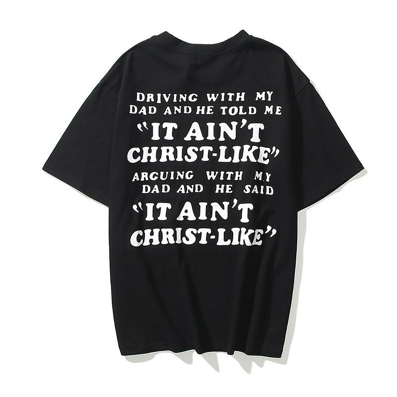 Justin Bieber Drew House Retro Short Sleeve Printed Loose Tshirt Men