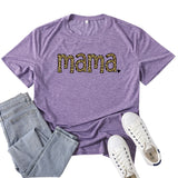 Boy Mama T Shirt Leopard Mama Letter Print T-shirt