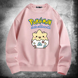 Men and Women Pokemon Pikachu Hoodie Jingling Bao Ke Meng Bo Ke Bi Crew Neck Pullover Sweatshirt