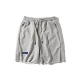 Black Pants Men's Shorts Summer Reflective Letter Print Loose Straight Casual Cropped Pants Elastic Waist Sweatpants