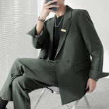 Seersucker Suit Loose-Fitting Casual Suit Suit