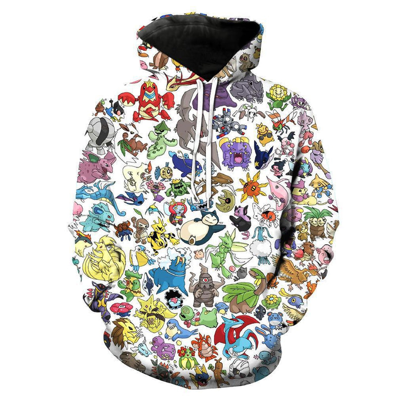 Men and Women Pokemon Pikachu Coat 3D Digital Printing Hoodie