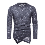 Transparent Shirt for Men Punk V-neck Long Sleeve Bottoming T-shirt