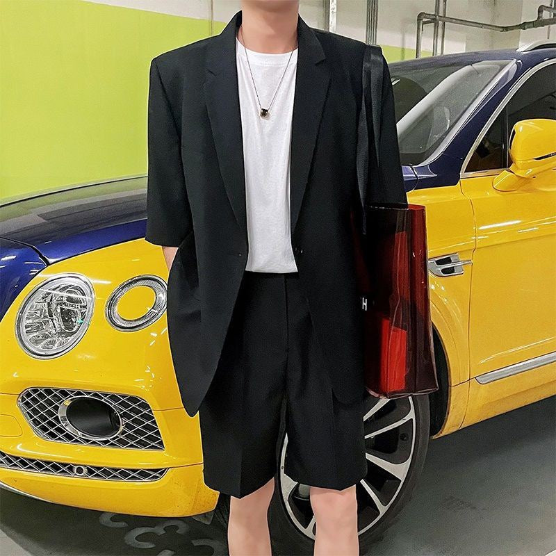 Seersucker Suit Casual Suit Jacket Male