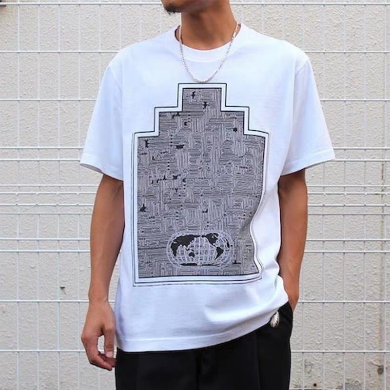 Cavempt Ce Life Cav @ Empt C. Maze Pattern Hot Print Men's and Women's T-shirt Short Sleeve